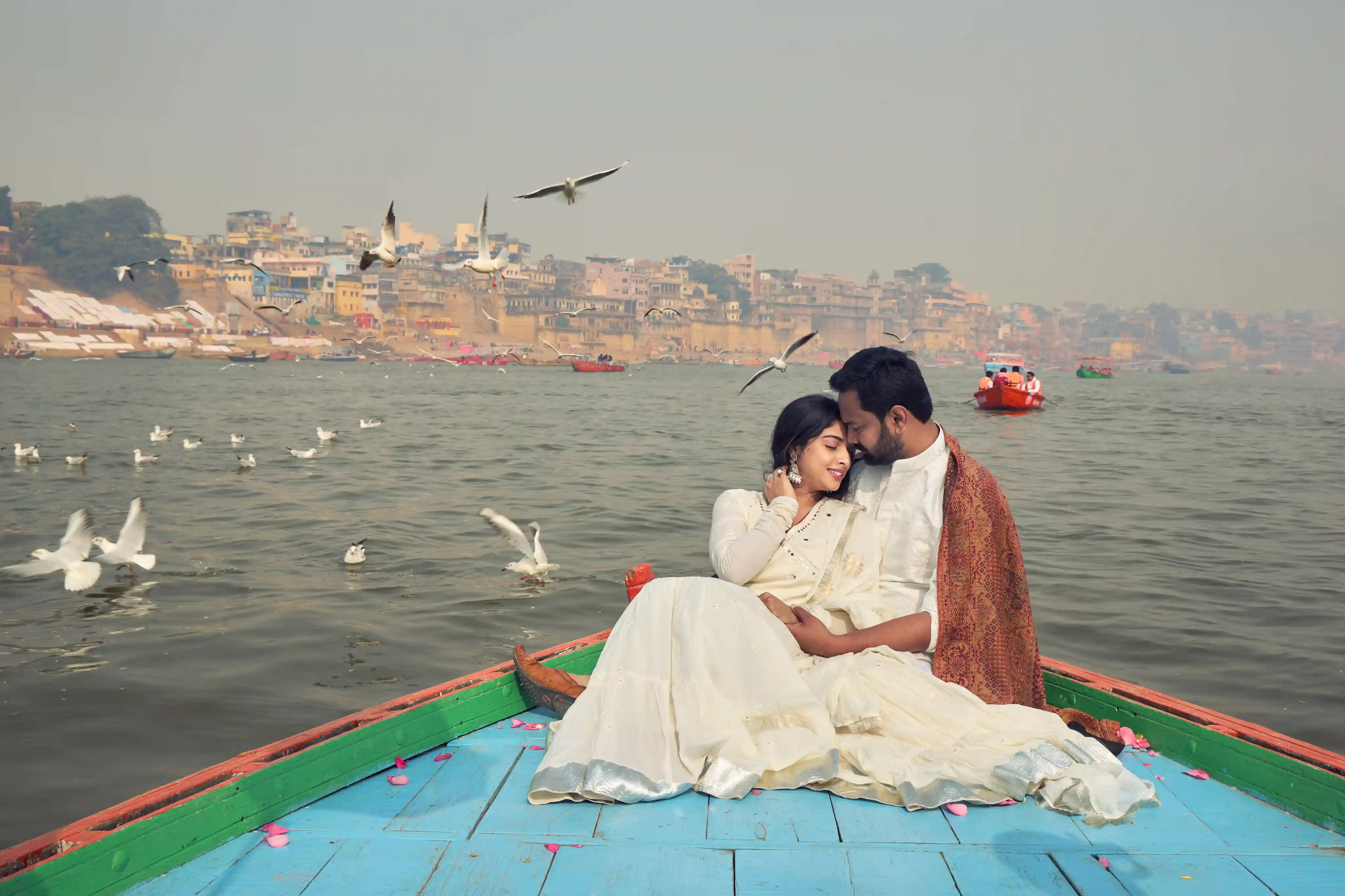 Varanasi pre wedding forever theme couple by The WeddingShoot
